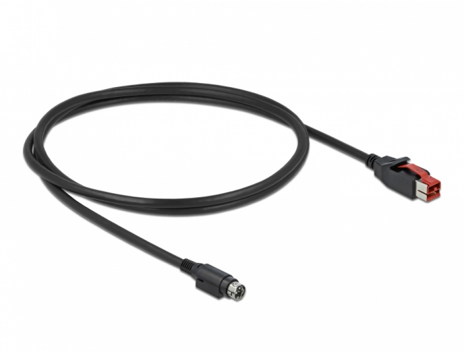 Imagine Cablu PoweredUSB 24 V la Mini-DIN 3 pini 1m pentru imprimante POS si terminale, Delock 85945